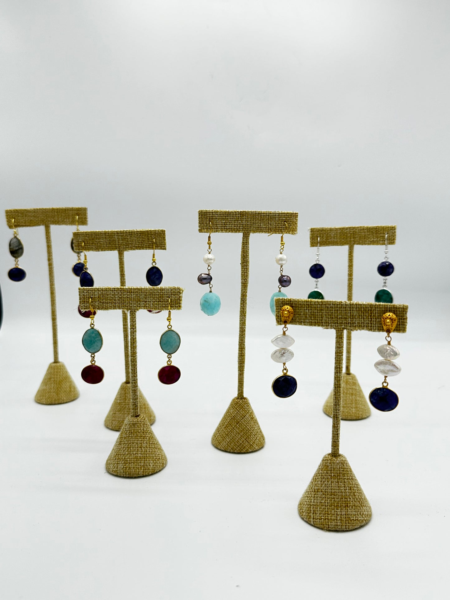 Amazonite & Ruby Earrings