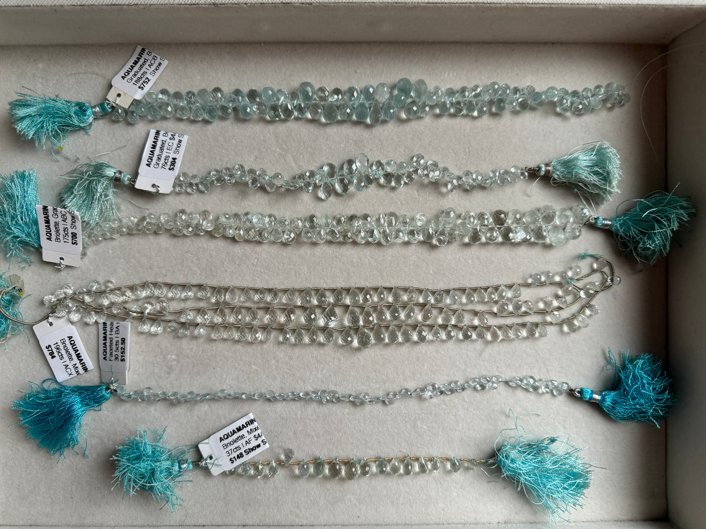 Aquamarine Briolettes (Faceted)