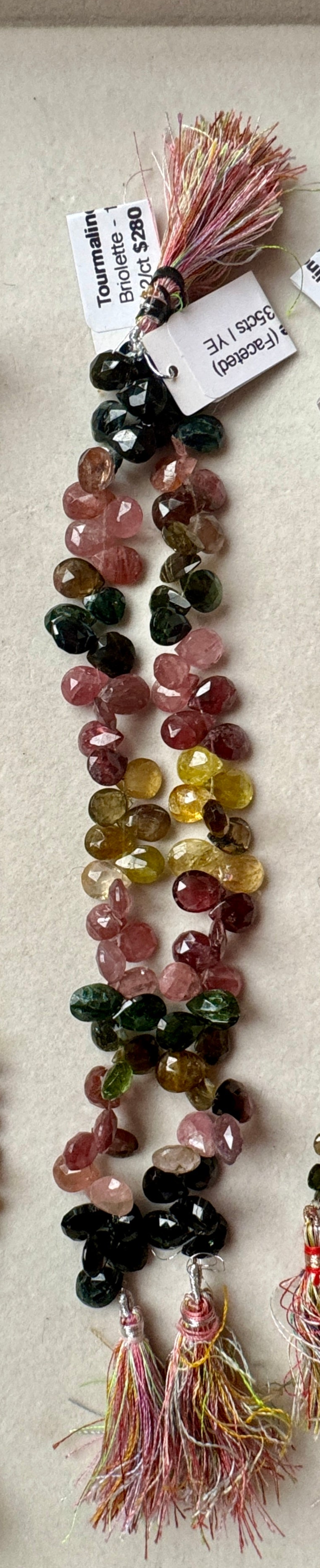 Tourmaline Briolettes (Faceted) 8mm-11mm
