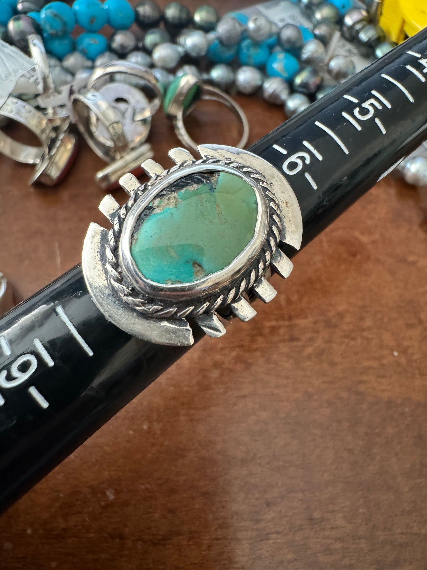 Size 7.5 Turquoise set in Silver Ring