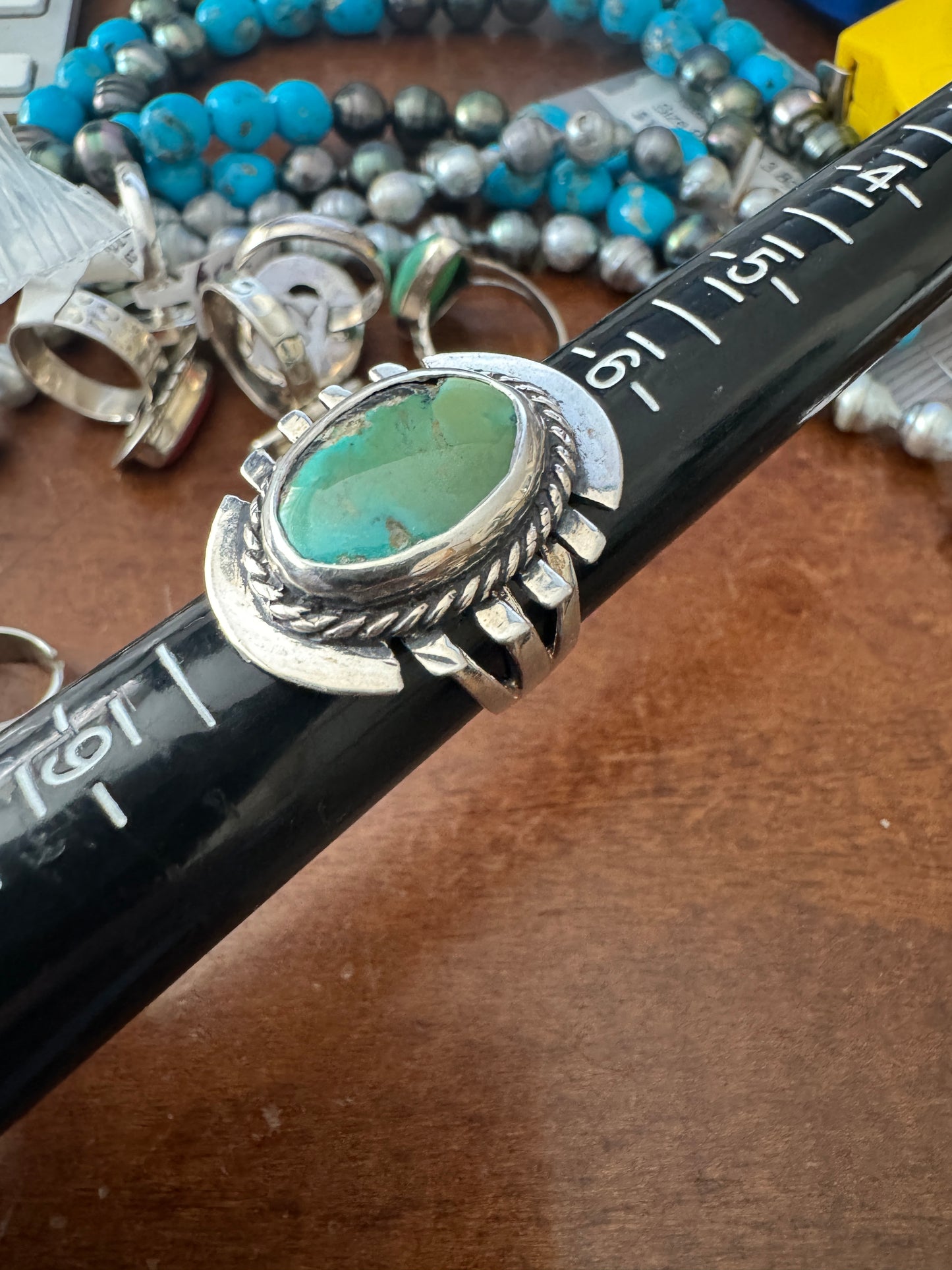 Size 7.5 Turquoise set in Silver Ring
