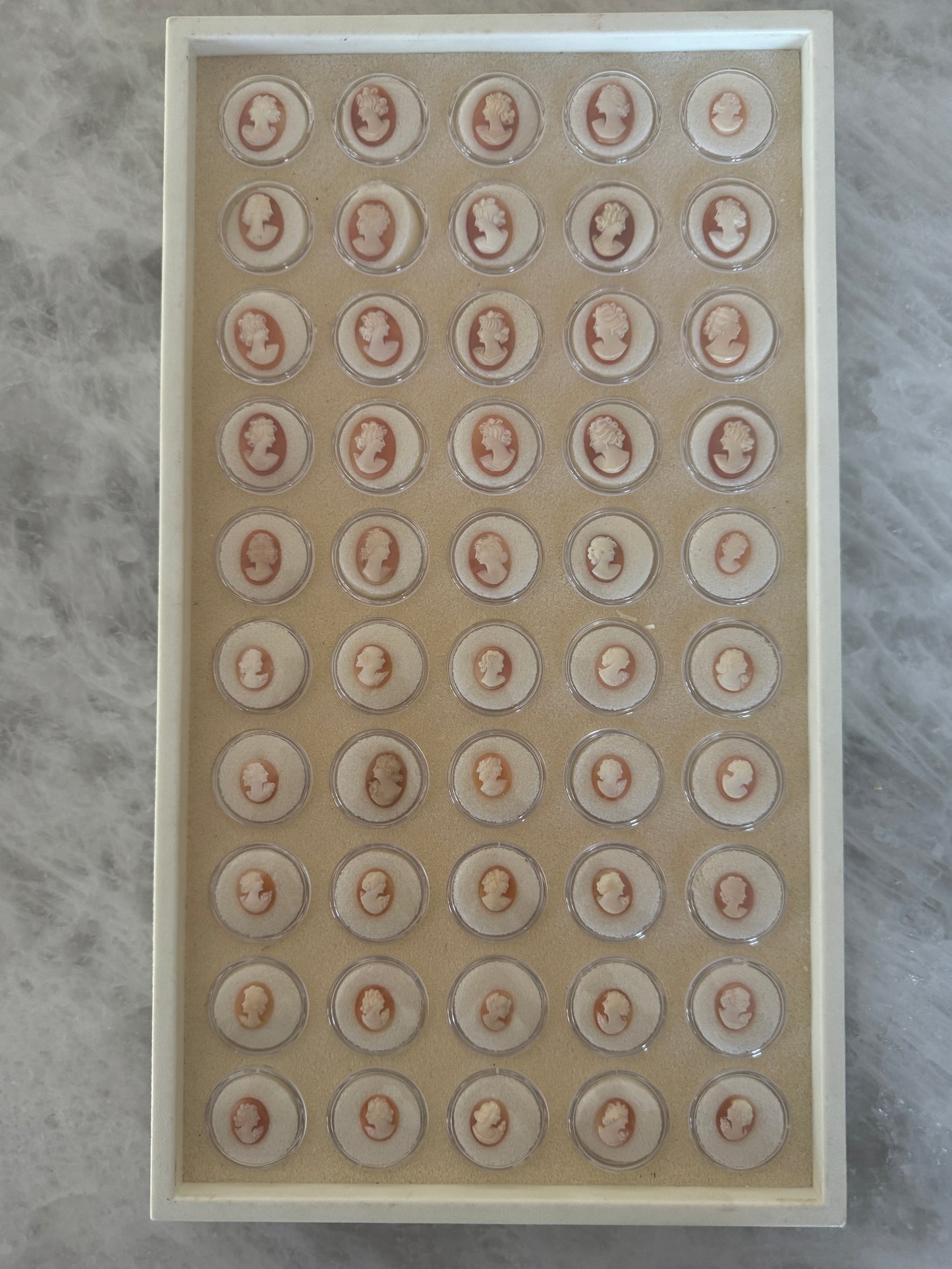 Sardinian Cameo, Coral/Shell and MOP - 2 Sizes