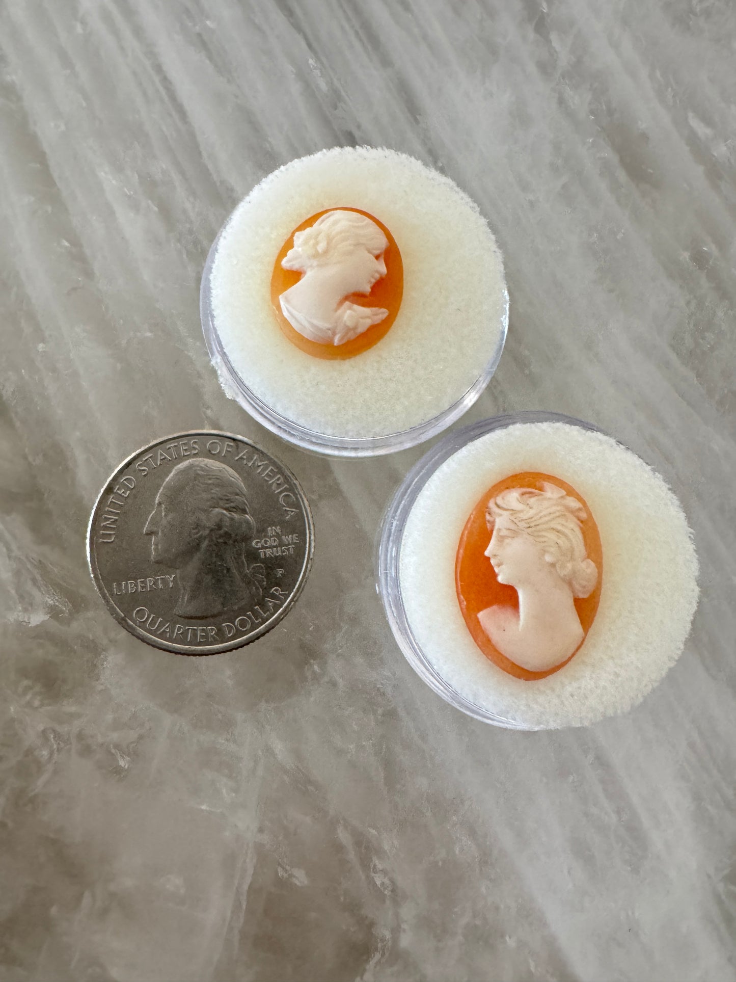 Sardinian Cameo, Coral/Shell and MOP - 2 Sizes