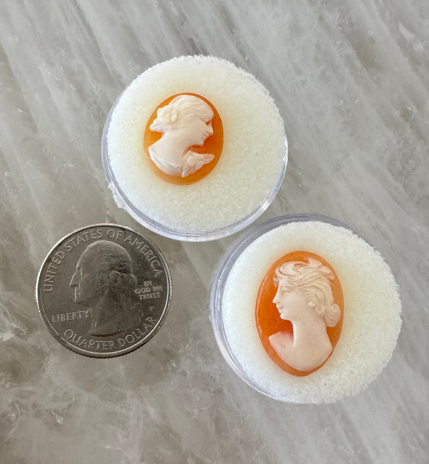 Sardinian Cameo, Coral/Shell and MOP - 2 Sizes