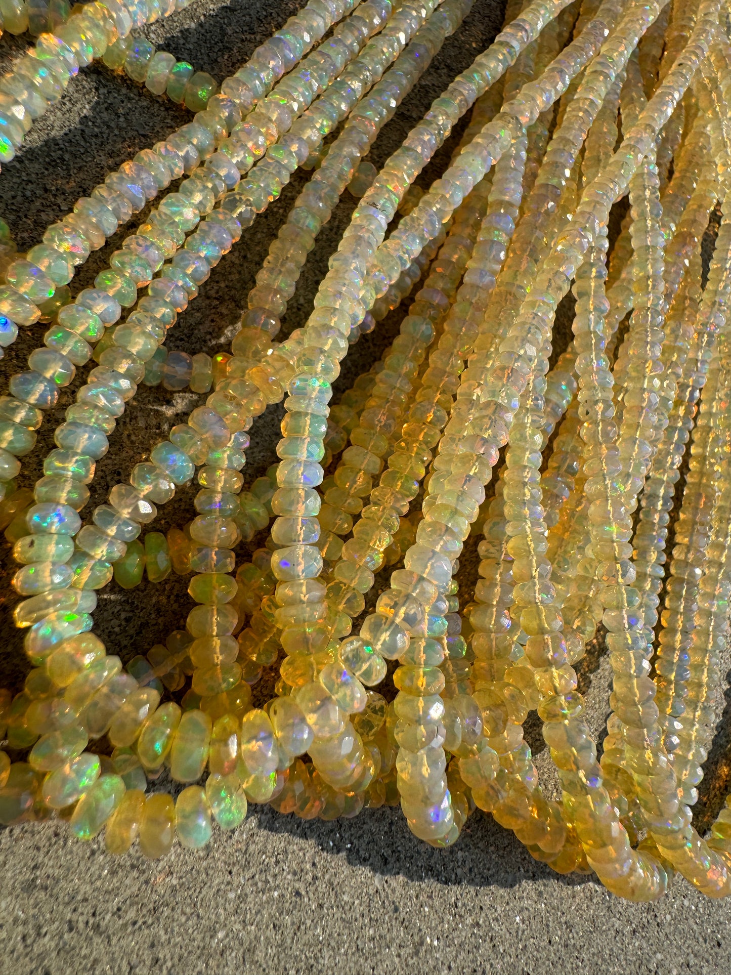 Yellow OPAL Faceted Roundelle
