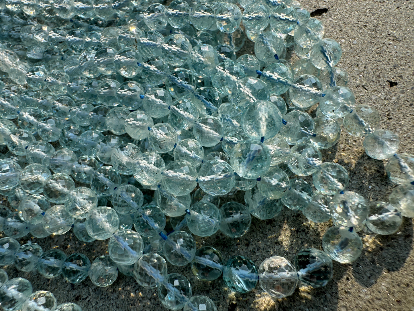 AQUAMARINE, Faceted Rondelles