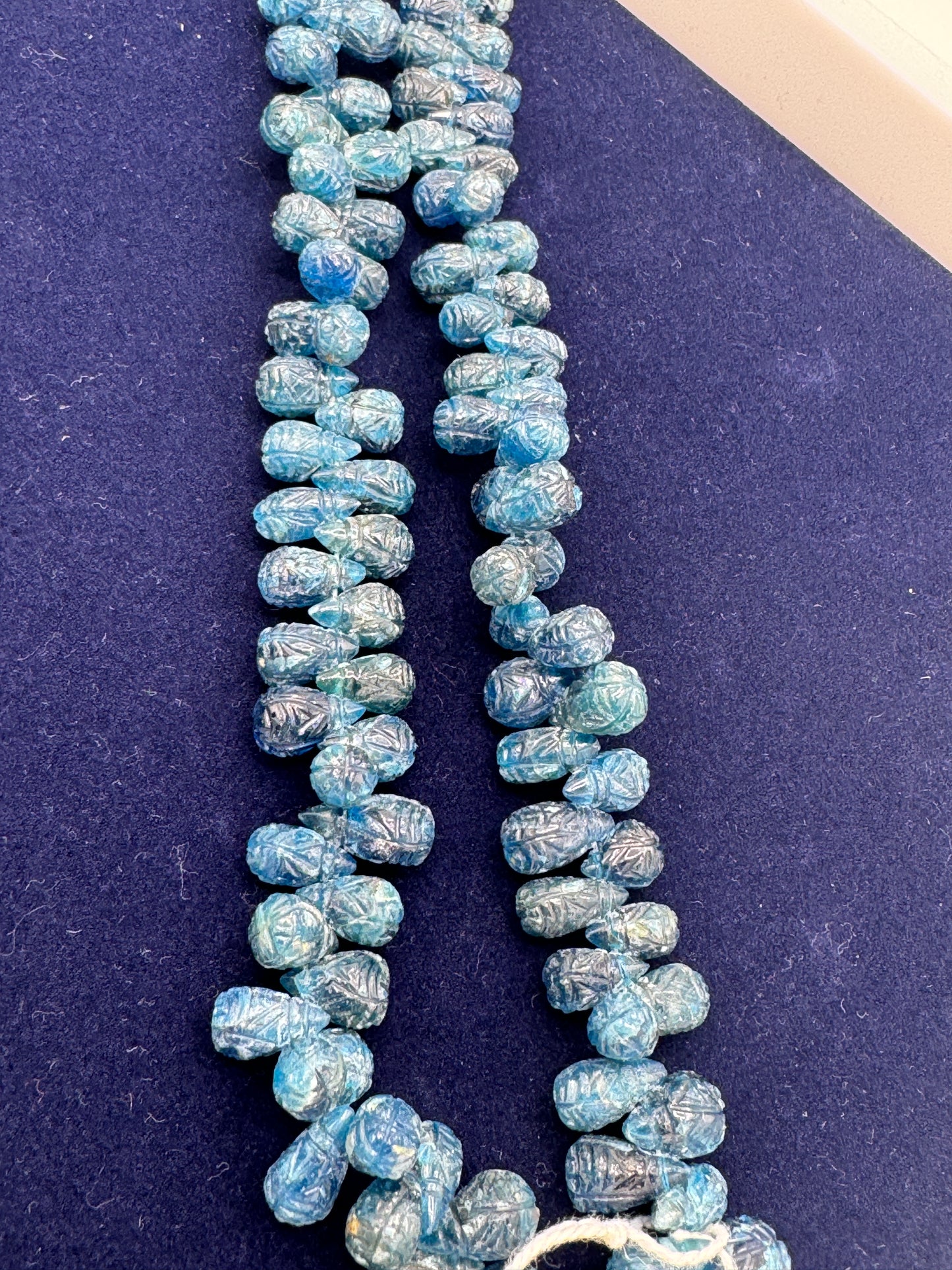 Carved Apatite BrIolette Strand