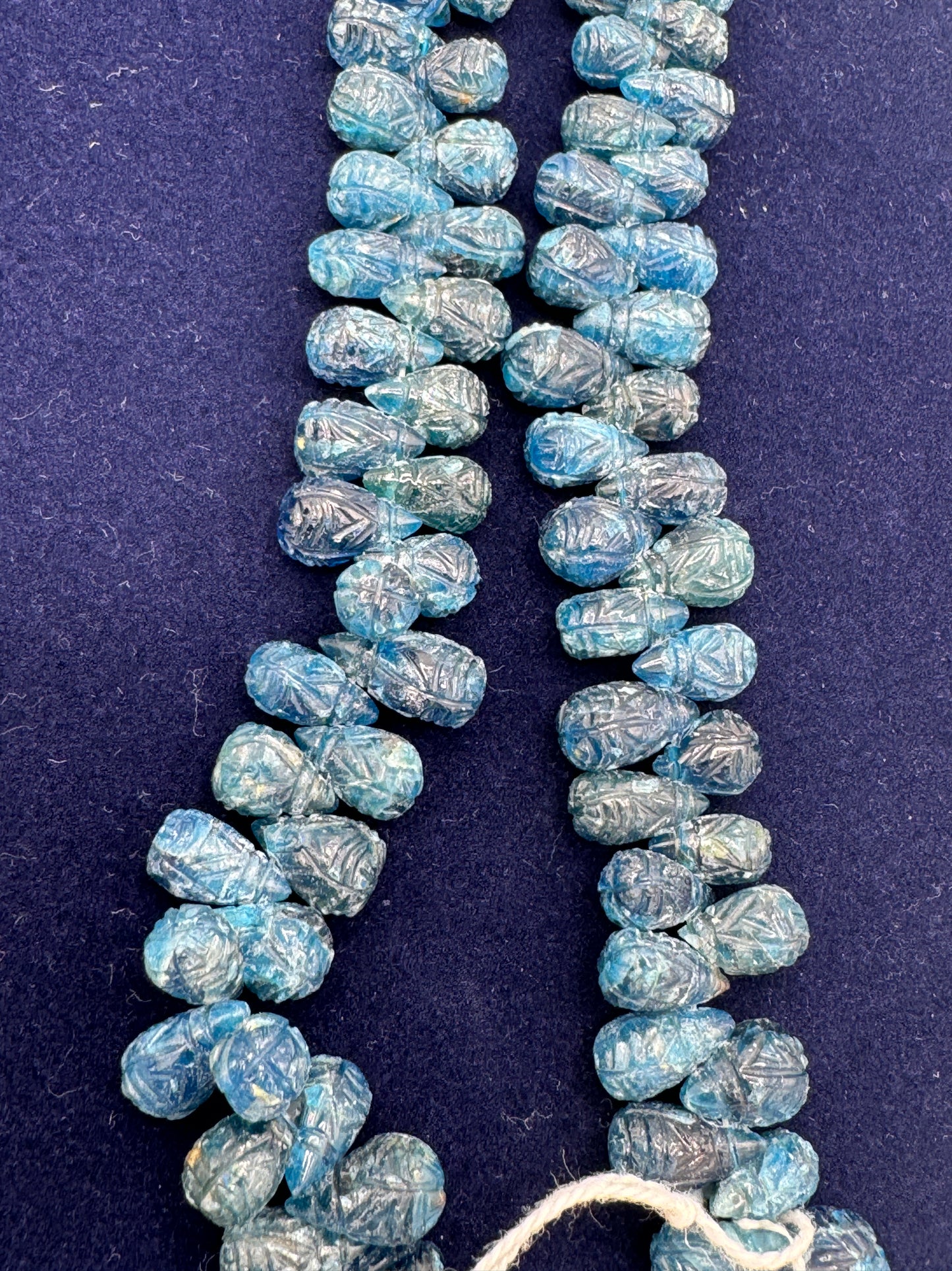Carved Apatite BrIolette Strand