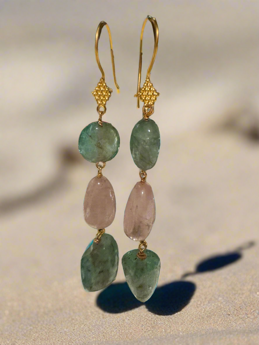 Tourmaline Earrings, Gold Vermeil