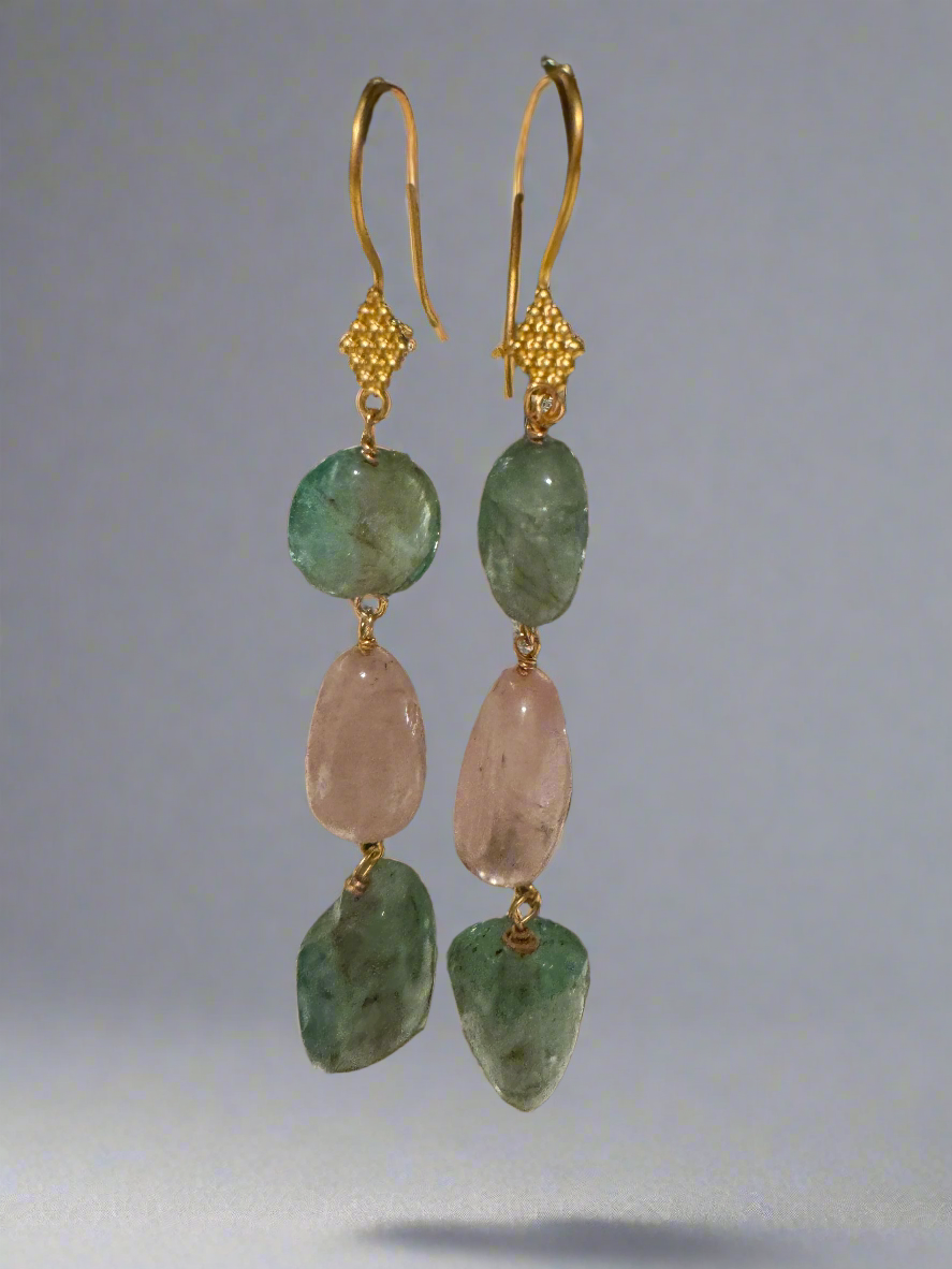 Tourmaline Earrings, Gold Vermeil