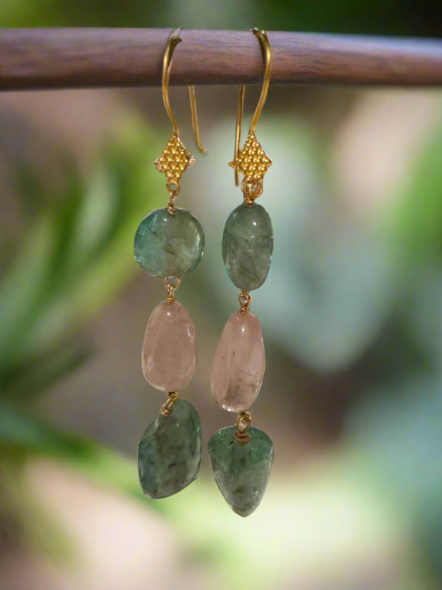 Tourmaline Earrings, Gold Vermeil