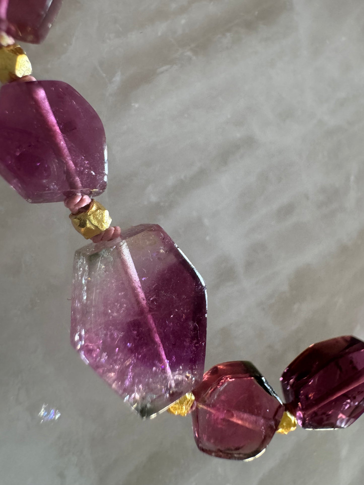 Rubellite Bracelet, Gold Vermiel Clasp
