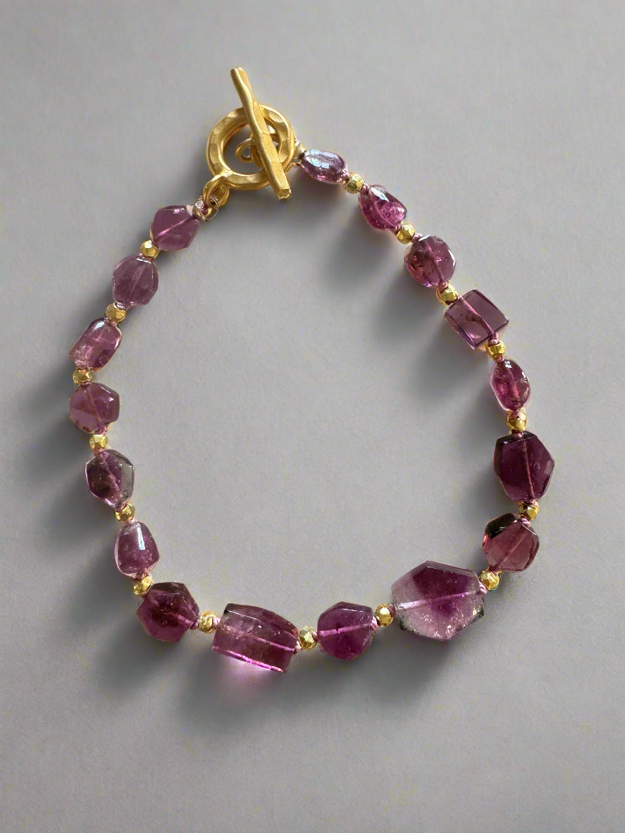 Rubellite Bracelet, Gold Vermiel Clasp