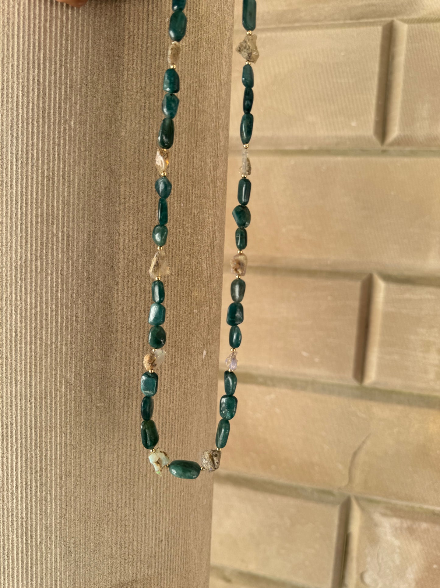 Grandidierite & Ethopian Opal, Silver Hardware