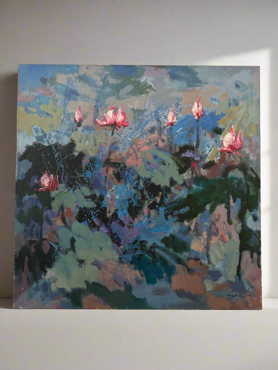 Original Oil Painting on Linen, 36 x 36in