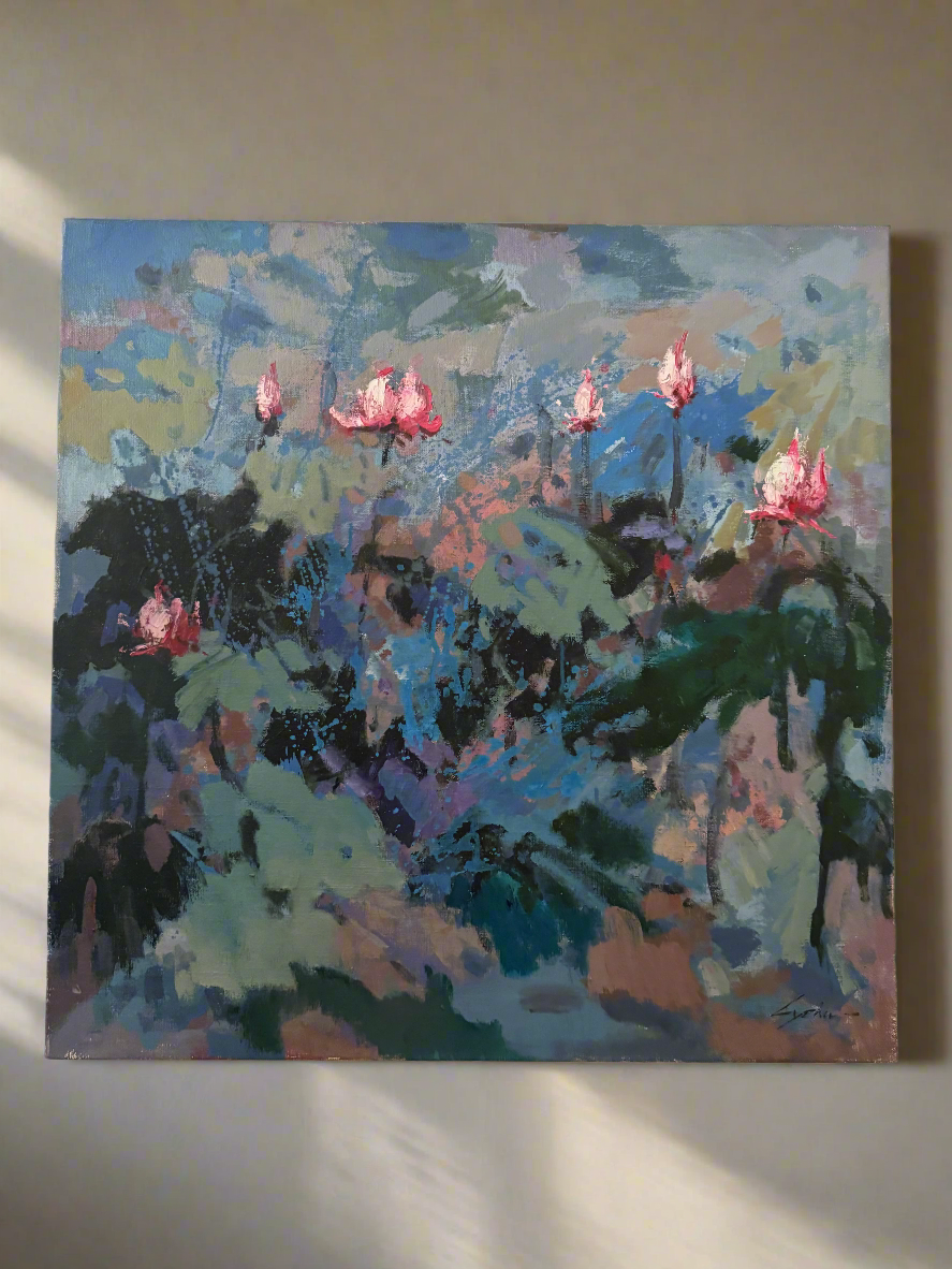 Original Oil Painting on Linen, 36 x 36in