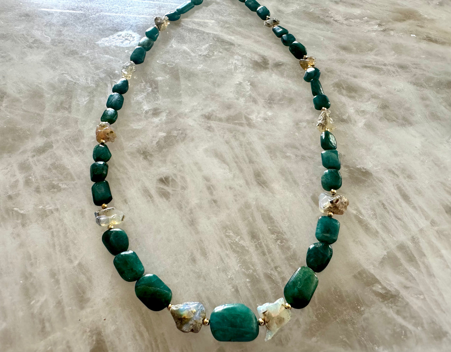 Grandidierite & Ethopian Opal, Silver Hardware