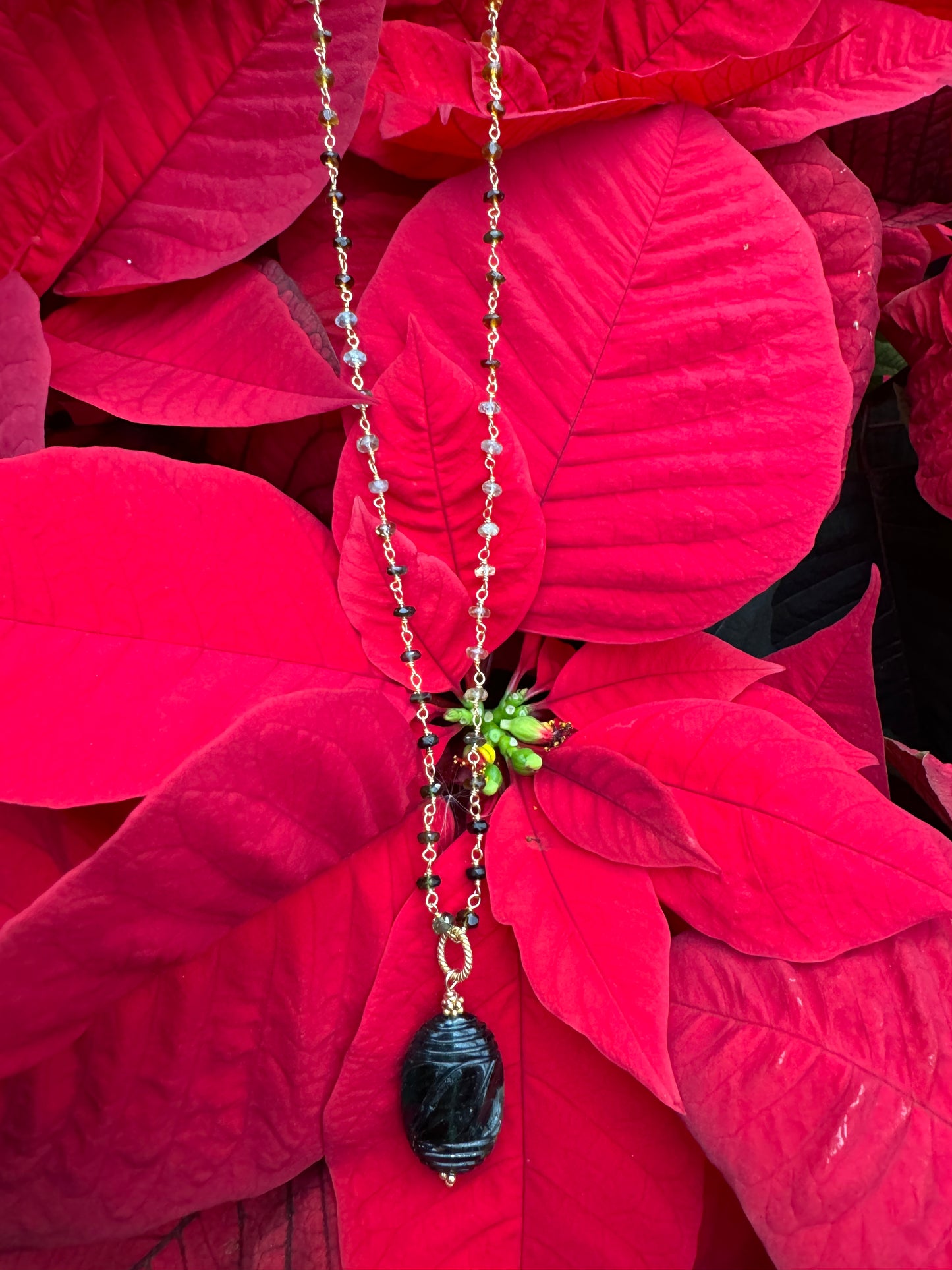 Carve Green TOURMALINE Necklace