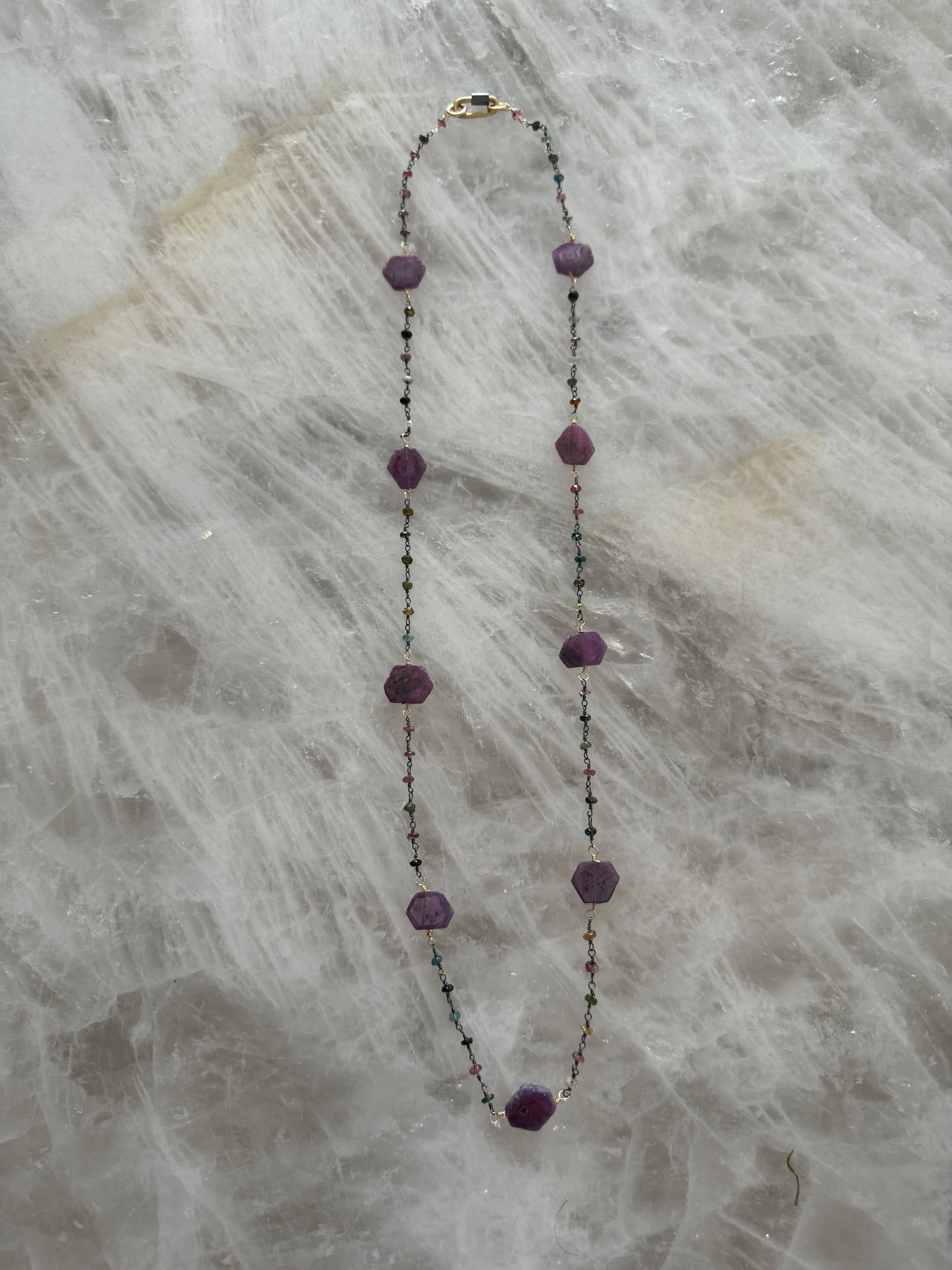 26in Ruby, Tourmaline Connector Chain