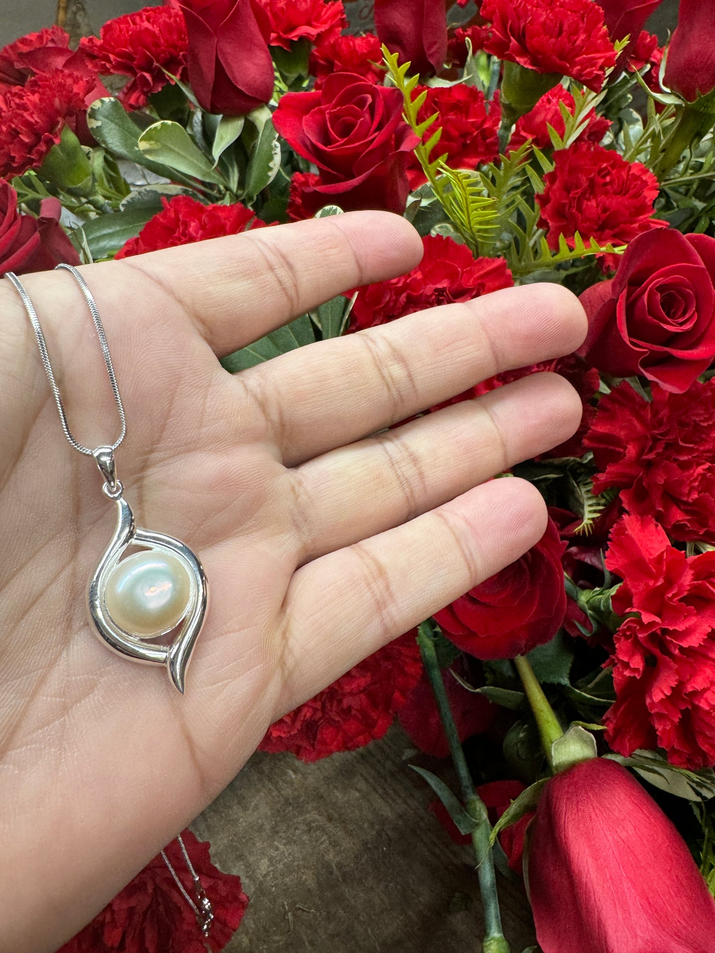Freshwater Pearl in Silver Wrap