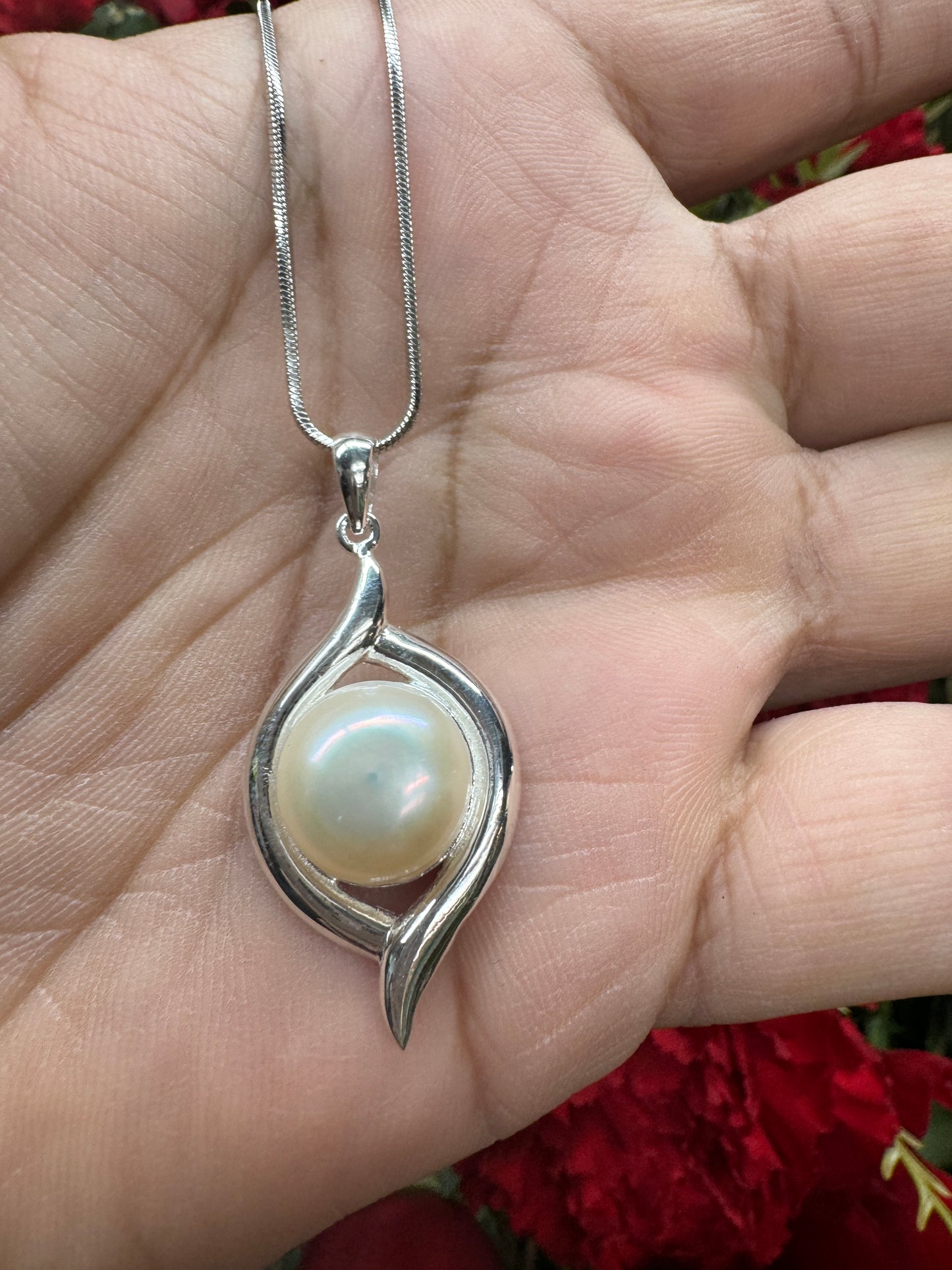 Freshwater Pearl in Silver Wrap