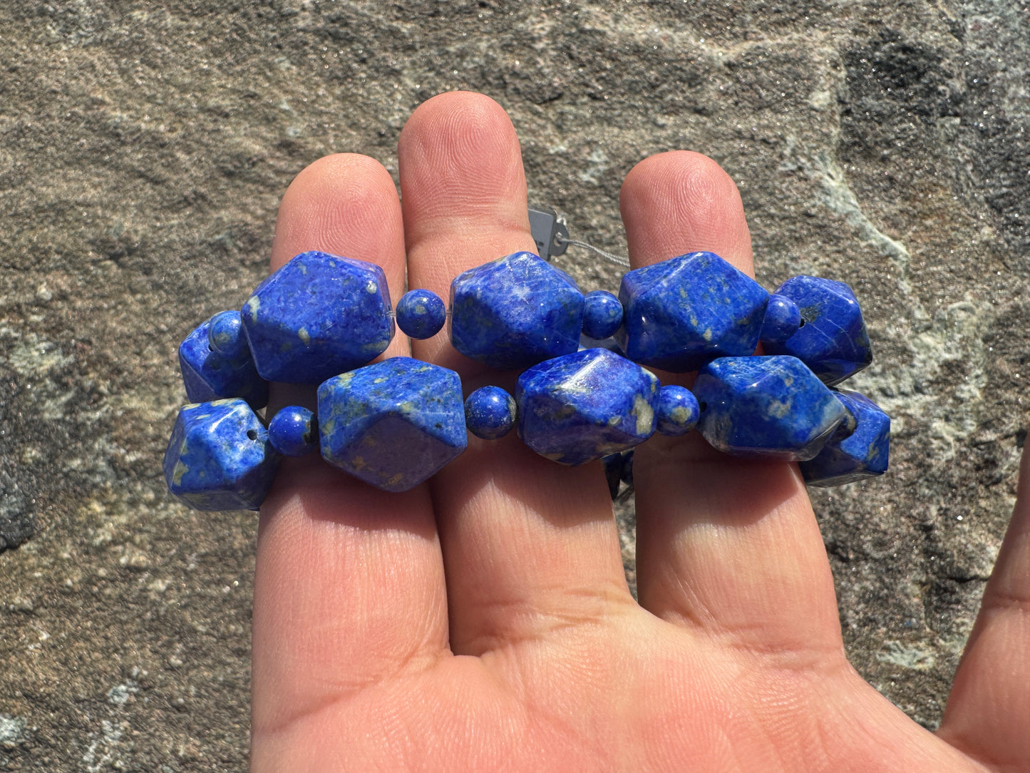 LAPIS LAZULI (Afghanistan) Fancy Cut Stretch Bracelet
