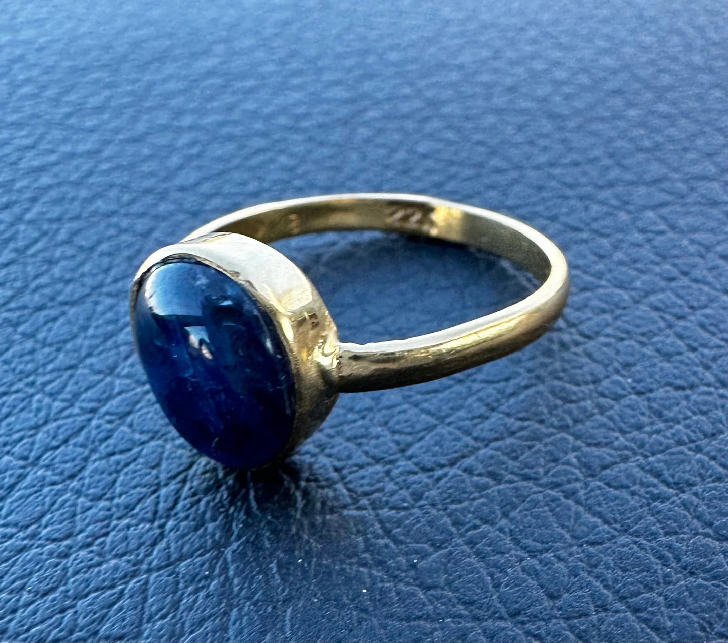 22K Solid Gold Kyanite Ring | 3g | Handmade | Size 7.75
