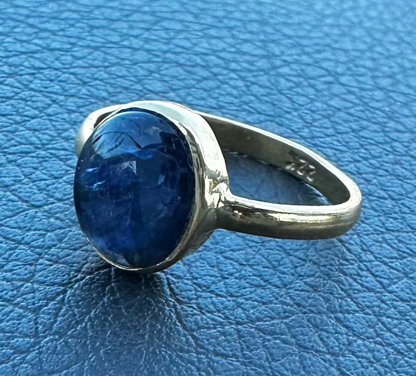 22K Solid Gold Kyanite Ring | 3g | Handmade | Size 7.75