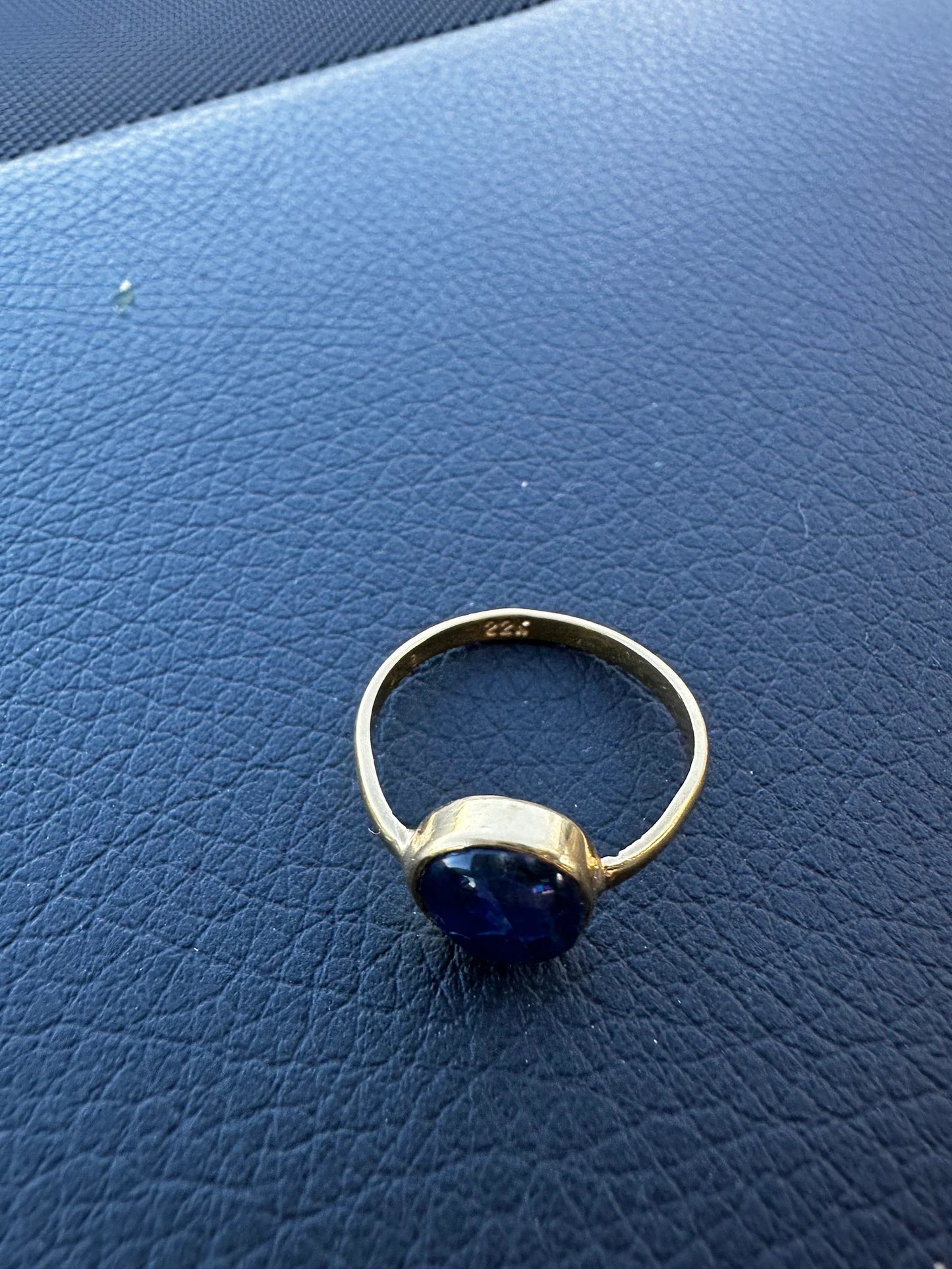 22K Solid Gold Kyanite Ring | 3g | Handmade | Size 7.75