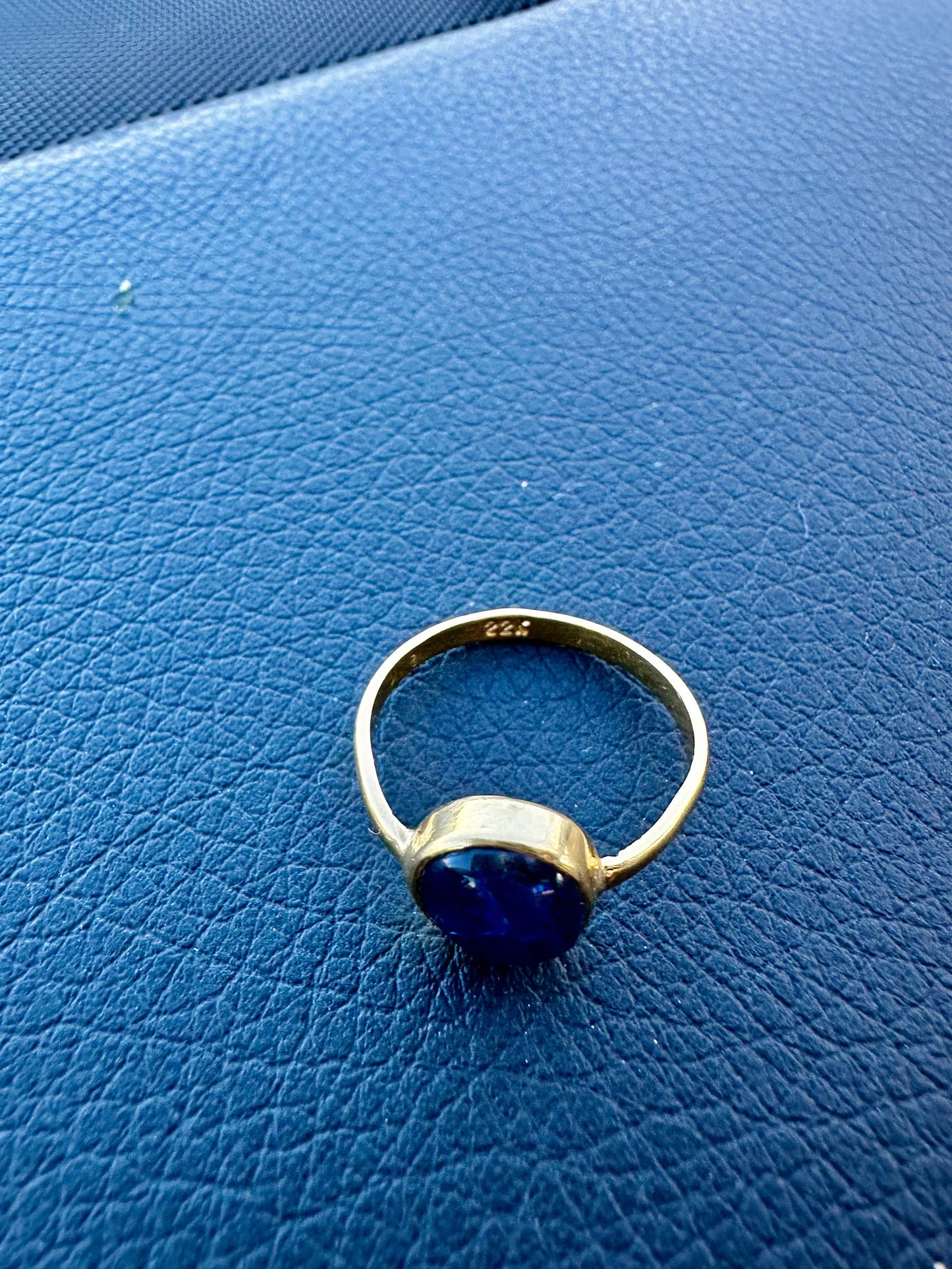 22K Solid Gold Kyanite Ring | 3g | Handmade | Size 7.75