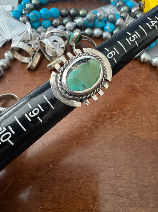 Size 7.5 Turquoise set in Silver Ring