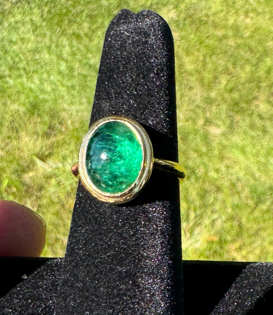 14K Columbian EMERALD Ring 4.97cts