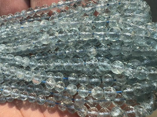 AQUAMARINE, Faceted Rondelles